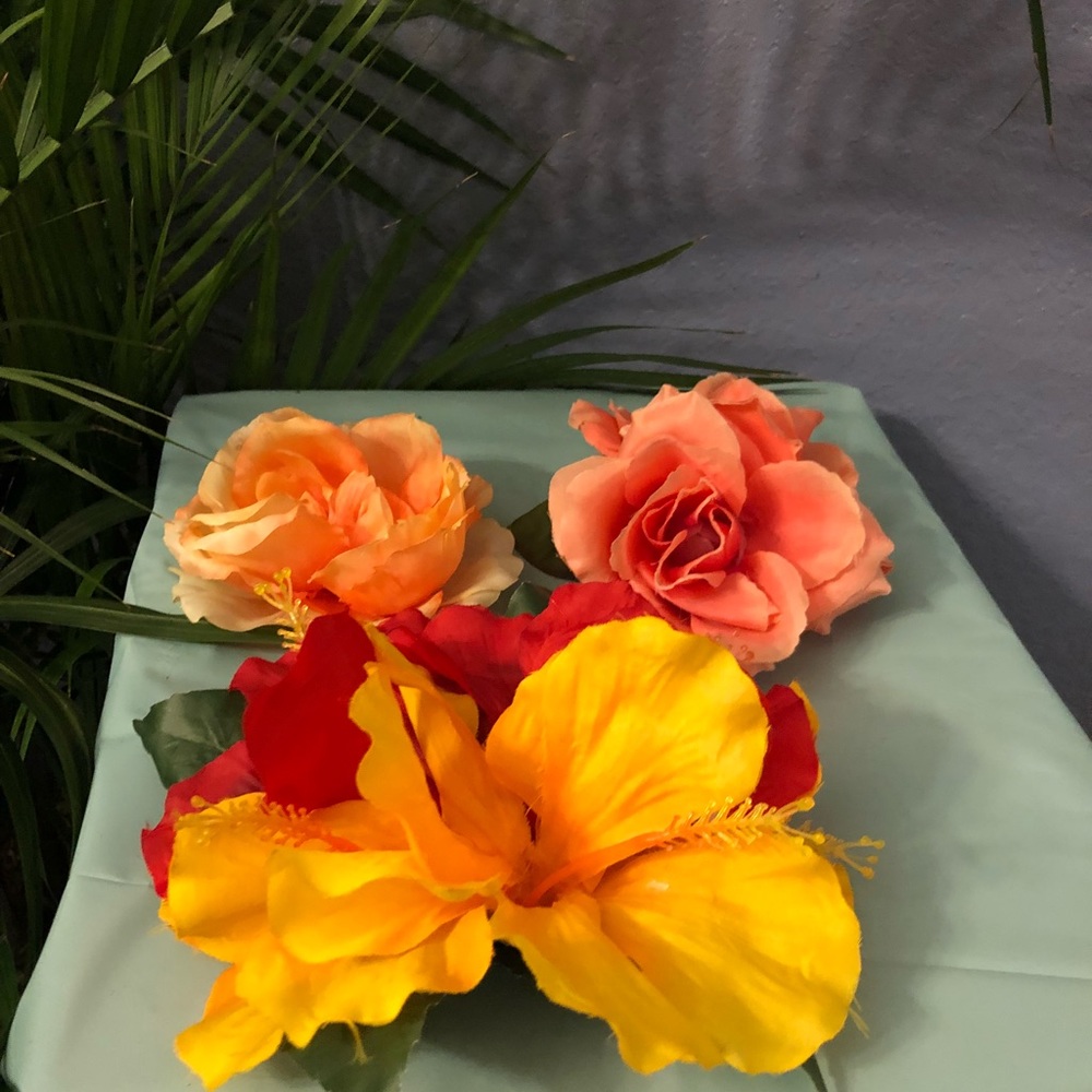 Hand made flower hair clips